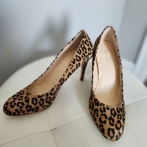 Expressions Calf Hair Leather leopard pumps